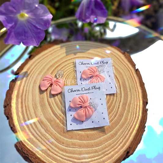 Large Pink Bow Dust Plug